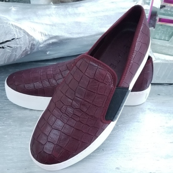 Shoes - NEW Wine Crocodile print slips ons NEW